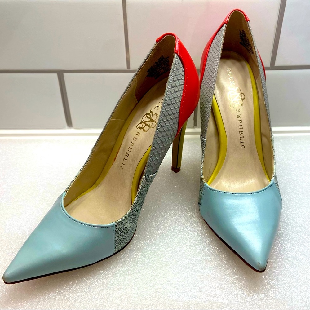 Rock Republic Multi-Colored Heels .. LIKE NEW! SIZE7.5